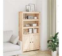 vidaXL Buffet haut 80x35x154 cm Bois massif de pin823519 Bois G