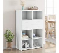 Buffet haut blanc 80x42,5x124 cm bois d'ingénierie, buffet, armoire de rangement, panneau latéral, armoire, armoire 3281385