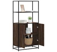 vidaXL Buffet haut chêne marron 68x35x139 cm bois d'ingénierie métal