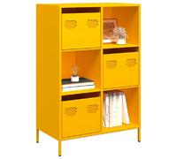 vidaXL Buffet haut Acier - Jaune moutarde
