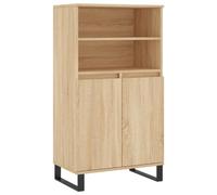 vidaXL Buffet Haut, Armoire avec 6 Compartiments et Portes, Meuble de Rangement avec Pieds Salle de Séjour, Industriel, Chêne Sonoma Bois d'Ingénierie