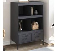 vidaXL Buffet Haut, Armoire avec Pieds et Compartiments, Meuble de Rangement, Organisateur de Salle de Séjour, Anthracite 843104 Gris G
