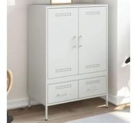 vidaXL Buffet haut 843113 – acier 68x39x101,5 cm – Blanc