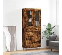 Vidaxl Buffet Haut Chêne Fumé 69,5x34x180 Cm Bois D'ingénierie Multicolore