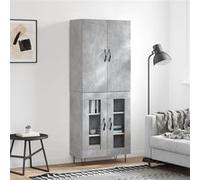 vidaXL Buffet haut gris béton 69,5x34x180 cm