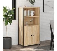 vidaXL Buffet haut Armoire avec portes 62×36×121,5 cm Chêne Sonoma bois d'ingénierie Industriel