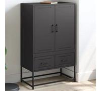 vidaXL Buffet Haut, Armoire avec Tiroirs, Placard avec Porte, Meuble de Rangement, Organisateur de Salle de Séjour, Noir 846608 Noir G