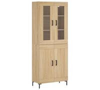 vidaXL Buffet Haut, Armoire de Rangement avec Pieds, Meuble de Rangement, Organisateur Salon Salle de Séjour, Moderne, Chêne Sonoma Bois d'Ingénierie