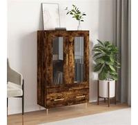 vidaXL Buffet Haut, Armoire de Rangement avec Pieds, Meuble de Rangement, Organisateur Salon Salle de Séjour, Moderne, Chêne Fumé Bois d'Ingénierie Marron G