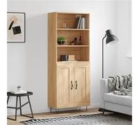 Vidaxl Buffet Haut Chêne Sonoma 69,5x34x180 Cm Bois D'ingénierie Multicolore