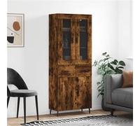 vidaXL Buffet Haut, Armoire de Rangement avec Pieds, Meuble de Rangement, Organisateur Salon Salle de Séjour, Moderne, Chêne Fumé Bois d'Ingénierie Marron G