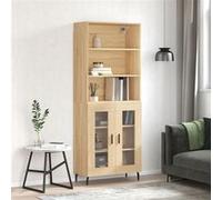 Vidaxl Buffet Haut Chêne Sonoma 69,5x34x180 Cm Bois D'ingénierie Multicolore