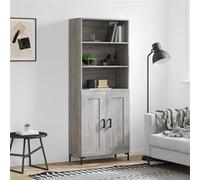 vidaXL Buffet haut Sonoma 69,5x34x180 cm Bois d'ingénierie Gris
