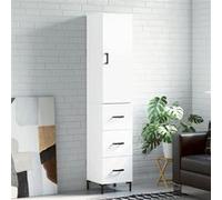 vidaXL Buffet haut Blanc 34,5x34x180 cm Bois d'ingénierie