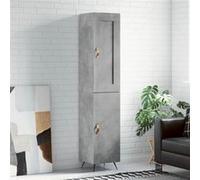 vidaXL Buffet Haut, Armoire de Rangement avec Pieds, Meuble de Rangement, Organisateur Salon Salle de Séjour, Moderne, Gris Béton Bois d'Ingénierie Gris G