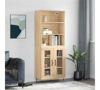 Vidaxl Buffet Haut Chêne Sonoma 69,5x34x180 Cm Bois D'ingénierie Multicolore