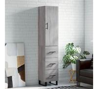 vidaXL Buffet Haut, Armoire de Rangement avec Pieds, Meuble de Rangement, Organisateur Salon Salle de Séjour, Moderne, Sonoma Gris Bois d'Ingénierie Gris G