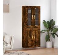 vidaXL Buffet Haut, Armoire de Rangement avec Pieds, Meuble de Rangement, Organisateur Salon Salle de Séjour, Moderne, Chêne Fumé Bois d'Ingénierie Marron G