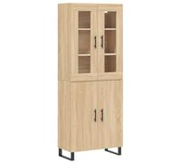 vidaXL Buffet Haut, Armoire de Rangement avec Pieds, Meuble de Rangement, Organisateur Salon Salle de Séjour, Moderne, Chêne Sonoma Bois d'Ingénierie