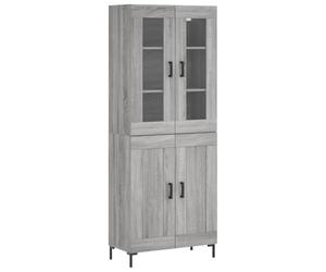 vidaXL Buffet Haut, Armoire de Rangement avec Pieds, Meuble de Rangement, Organisateur Salon Salle de Séjour, Moderne, Sonoma Gris Bois d'Ingénierie