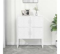 vidaXL Buffet Haut Armoire Latérale Armoire de Rangement Meuble de Rangement Salon Salle de Séjour Maison Intérieur Blanc 80x35x100 cm Acier Blanc G