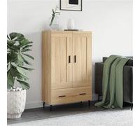 vidaXL Buffet Haut, Armoire Latérale, Meuble avec Rangement, Organisateur de Salon Salle de Séjour, Moderne, Chêne Sonoma Bois d'Ingénierie Marron G