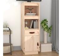 vidaXL Buffet Haut, Armoire Latérale, Meuble de Rangement, Organisateur de Salon Salle de Séjour, Scandinave, Marron Bois Massif de Pin Bois G