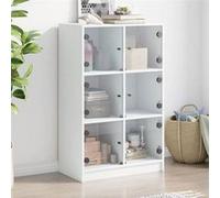vidaXL Buffet haut avec portes Bois d'ingénierie blanc 68x37x109 cm