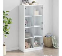 vidaXL Buffet haut en bois d'ingénierie blanc 68x37x142 cm