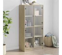 vidaXL Buffet Haut avec Portes chêne Sonoma Bois d'ingénierie, Armoire latérale, Armoire de Rangement Haute, vitrine Haute, Armoire Haute