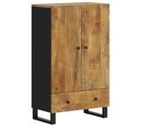 vidaXL Buffet haut avec tiroir 60×33×100 cm Bois massif manguier et fer Multicolore