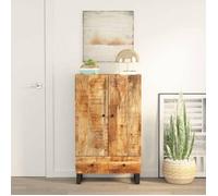 vidaXL Buffet haut avec tiroir - Bois massif de manguier et fer - 60 x 33 x 100 cm