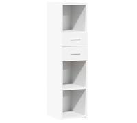 vidaXL Buffet Haut Blanc 30x42,5x124 cm Bois d'ingénierie, Buffet, Placard, Armoire latérale, Armoire, Armoire de Rangement, Armoire Haute