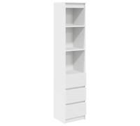 vidaXL Buffet Haut Blanc 37,5x35x180 cm Bois d'ingénierie, Armoire, Armoire latérale, Armoire de Rangement Haute, Armoire de Rangement, Armoire Haute
