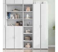 vidaXL Buffet haut blanc 40x41x185 cm bois d'ingénierie Blanc