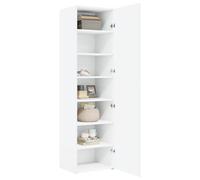 vidaXL Buffet Haut Blanc 50x42,5x185 cm Bois d'ingénierie, Buffet, Armoire de Rangement, Panneau latéral, Armoire, Armoire latérale, Armoire Haute