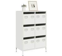 vidaXL Buffet haut 851225 – acier blanc, 68 x 39 x 101,5 cm