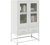 vidaXL Buffet haut 853367 – 68x39x111,5 cm acier – Blanc