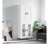 vidaXL Buffet haut Blanc 69,5x34x180 cm Bois d'ingénierie 3199633 Blanc G