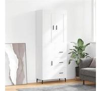 vidaXL Buffet haut Blanc 69,5x34x180 cm Bois d'ingénierie 3199825 Blanc G