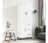 vidaXL Buffet haut Blanc 69,5x34x180 cm Bois d'ingénierie
