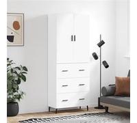 vidaXL Buffet haut Blanc 69,5x34x180 cm Bois d'ingénierie, buffet, armoire latérale, armoire de rangement, armoire, buffets, armoire haute 3195859 Blanc G