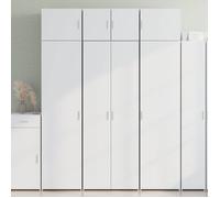 vidaXL Buffet haut 3281427 en bois d'ingénierie blanc 70x42,5x185 cm