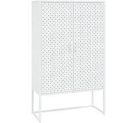 vidaXL Buffet haut Blanc 80x35x135 cm Acier Blanc G
