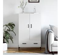 vidaXL Buffet haut blanc brillant 69,5 x 31 x 115 cm en bois d'ingénierie