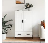vidaXL Buffet haut moderne 69,5x31x115 cm Blanc brillant Bois d'ingénierie