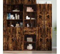 vidaXL Buffet haut chêne fumé 50x42,5x185 cm bois d'ingénierie, buffet, placard, armoire latérale, armoire, armoire de 3281459