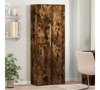 vidaXL Buffet haut chêne fumé 70x35x180 cm bois d'ingénierie Marron