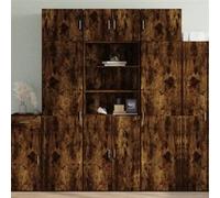 vidaXL Buffet haut chêne fumé 70x42,5x185 cm bois d'ingénierie Multicolore