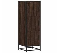 vidaXL Buffet Haut chêne Marron 35,5x35x106,5 cm Bois ingénierie métal, Armoire latérale, Armoire de Rangement Haute, vitrine Haute, Armoire Haute